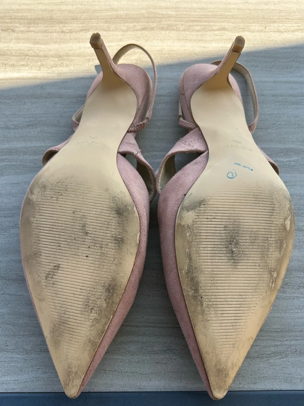 Nine West Ariene Pearl Detail Sling Back Low Heels Size 11